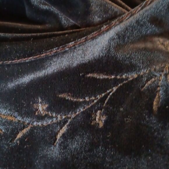 Charter Club Velvet Embroidered Evening  Dress. Velvet. Maxi. Black Tie - Picture 11 of 13